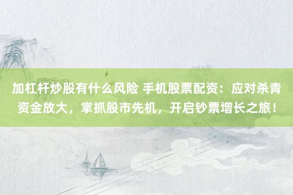 加杠杆炒股有什么风险 手机股票配资：应对杀青资金放大，掌抓股市先机，开启钞票增长之旅！