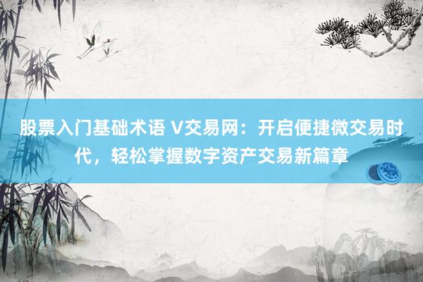 股票入门基础术语 V交易网：开启便捷微交易时代，轻松掌握数字资产交易新篇章