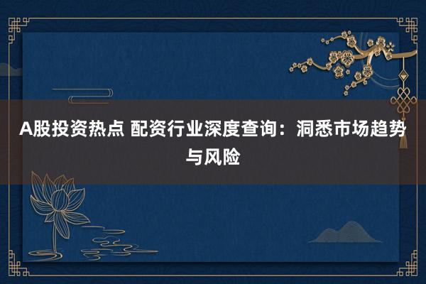 A股投资热点 配资行业深度查询：洞悉市场趋势与风险