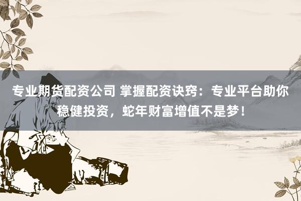 专业期货配资公司 掌握配资诀窍：专业平台助你稳健投资，蛇年财富增值不是梦！