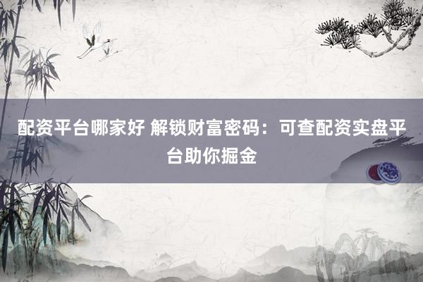 配资平台哪家好 解锁财富密码：可查配资实盘平台助你掘金